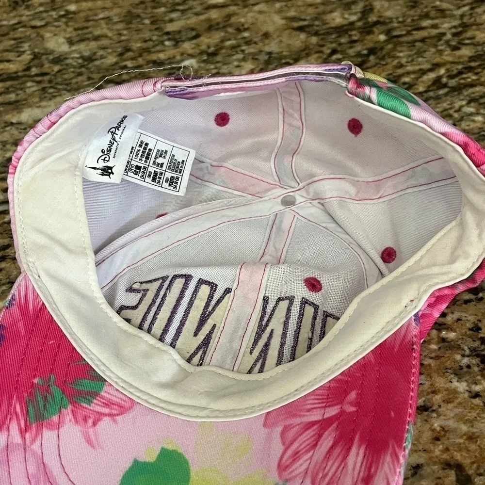 Disney Parks Minnie Mouse Floral Pink Baseball Hat Adjustable Girls Coquette